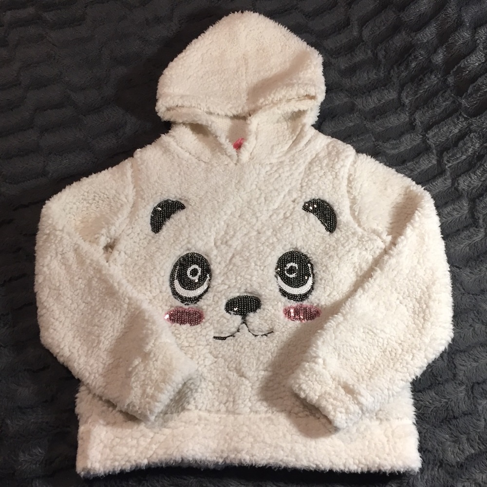 Say What? Cozy Pullover Hoodie w/ Sequin Panda XL